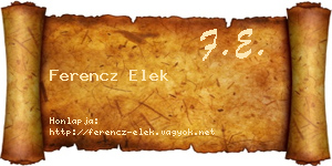 Ferencz Elek névjegykártya