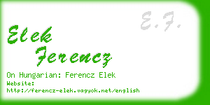 elek ferencz business card